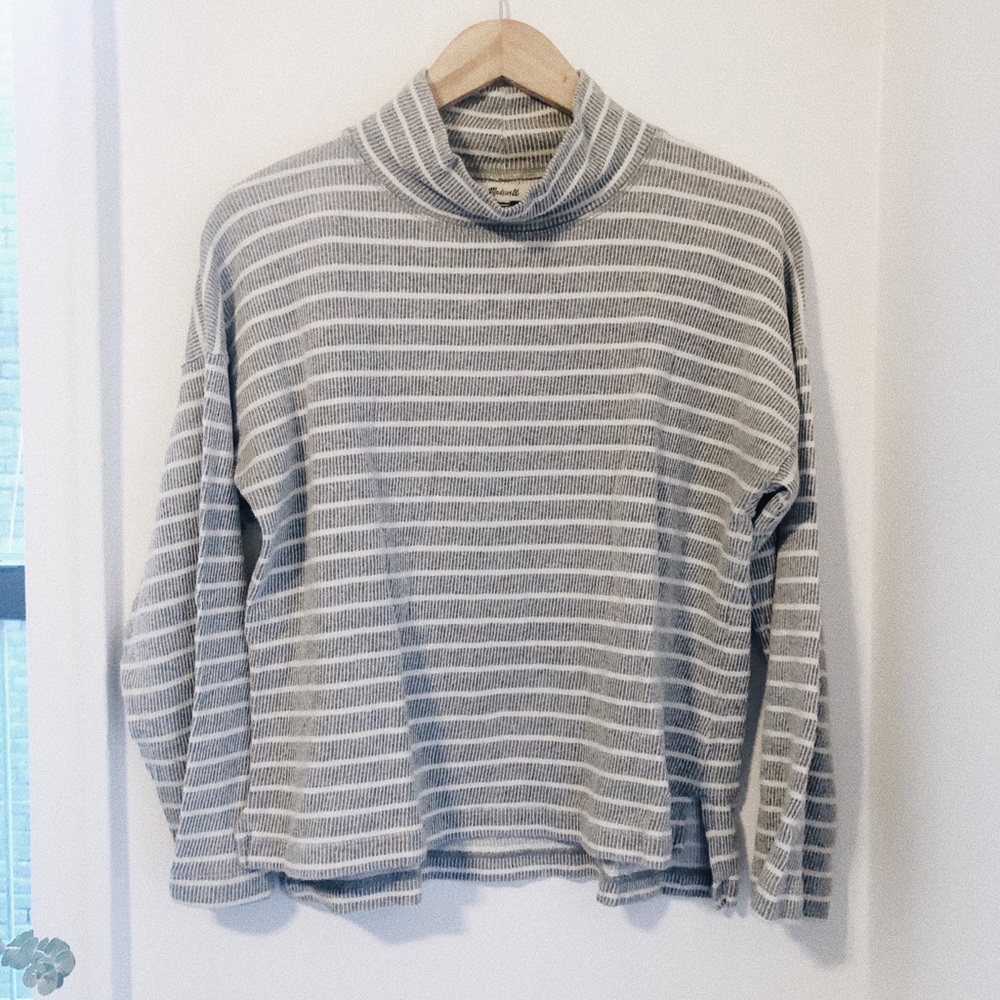 Madewell Striped Mock Neck Sweater